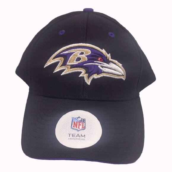 Baltimore Ravens Black Embroidered Logo Cap Hat NEW Fast Ship - Picture 2 of 7